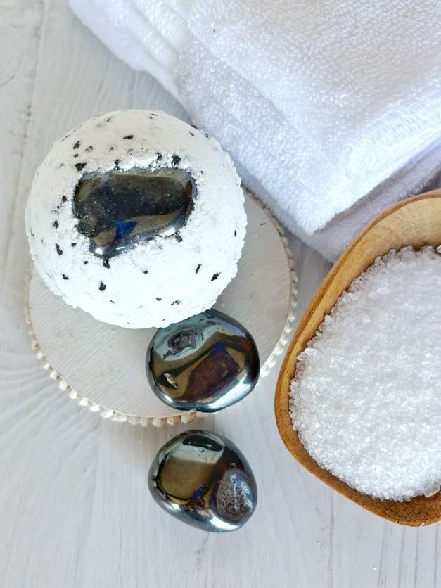 Hematite & Black Hawaiian Sea Salt Bath Bomb