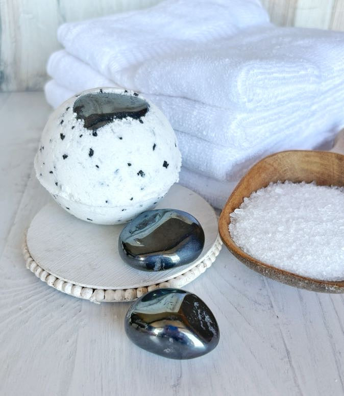 Hematite & Black Hawaiian Sea Salt Bath Bomb