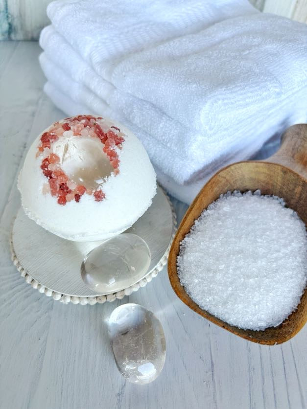 Crystal Quartz & Himalayan Salt Bath Bomb