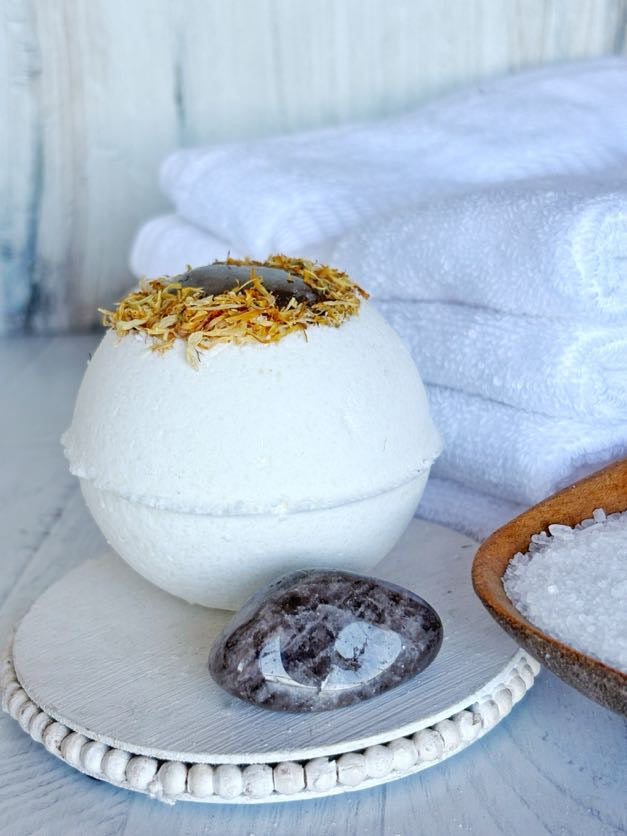 Smoky Quartz & Calendula Bath Bomb
