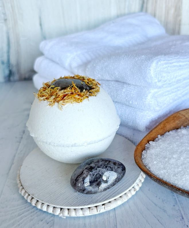 Smoky Quartz & Calendula Bath Bomb